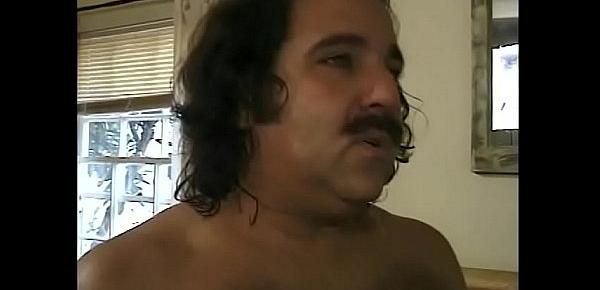  Porn legend Ron Jeremy gives black slut a good fuck in bed